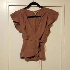 Forever 21 mauve wrap blouse